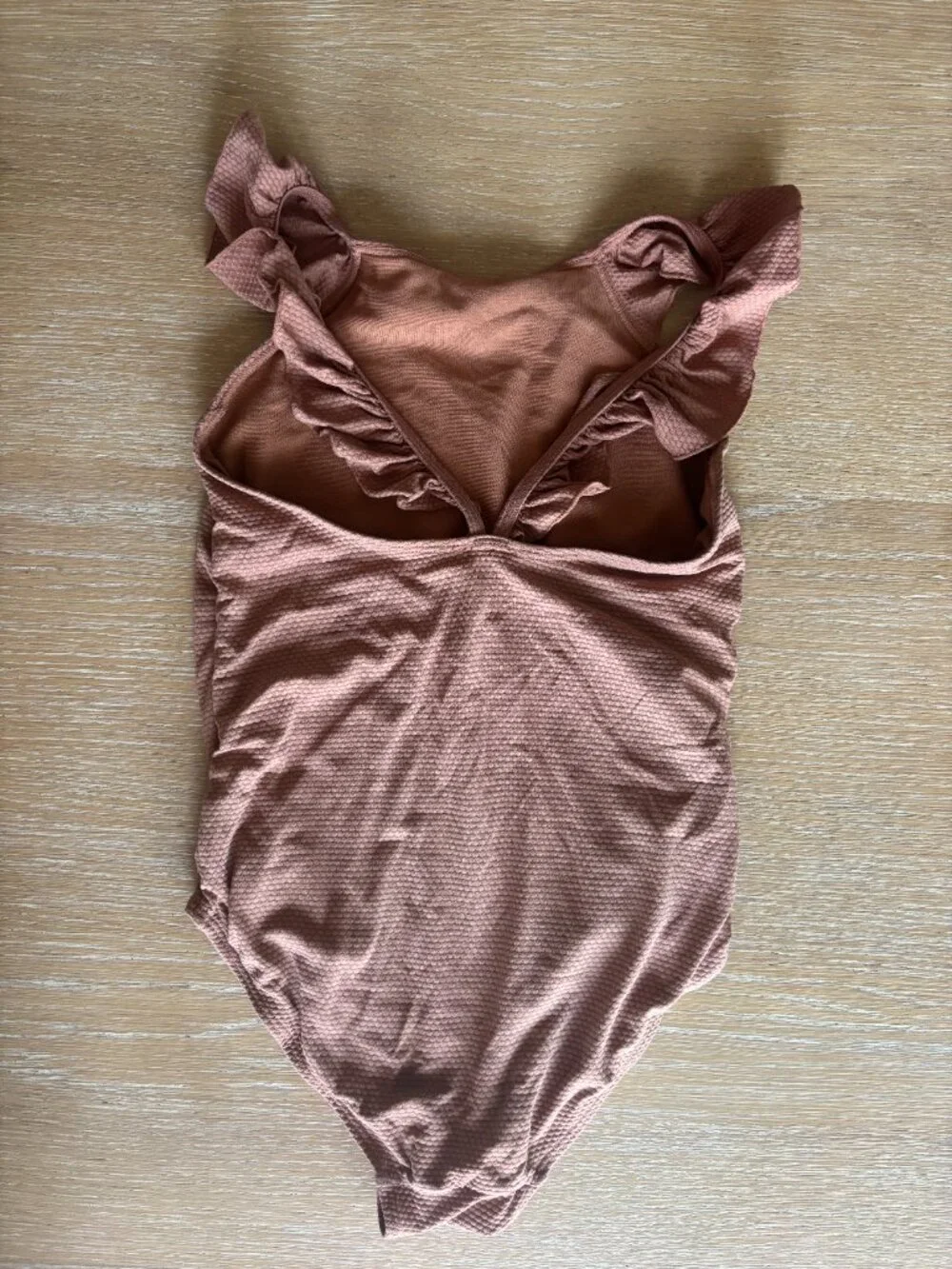 H&M Chocolate Brown Flounced Swimsuit
